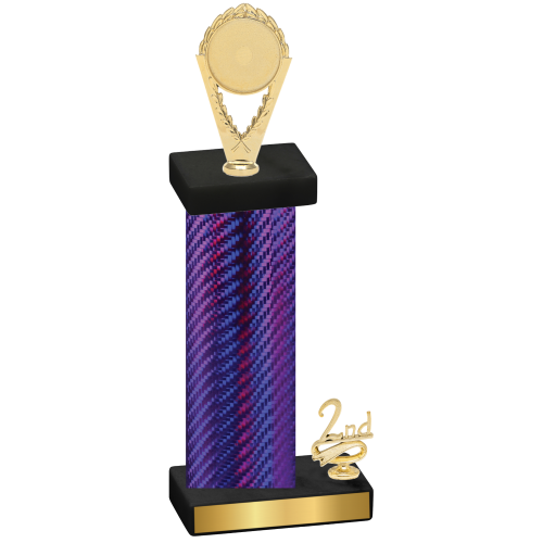 Accented Single Purple Carbon Fiber Second Place Insert Trophy