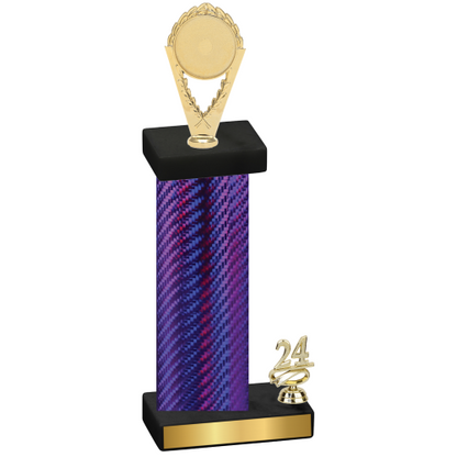 Accented Single Purple Carbon Fiber Year Insert Trophy