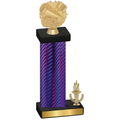 Accented Single Purple Carbon Fiber Victory Cheerleading Trophy