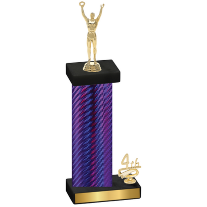 Accented Single Purple Carbon Fiber Fourth Place Victory Trophy