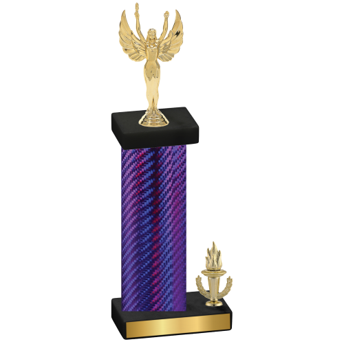 Accented Single Purple Carbon Fiber Victory Victory Trophy