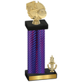 Accented Single Purple Carbon Fiber Victory Basketball Trophy