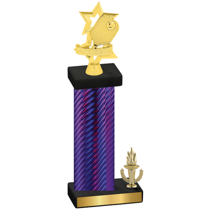 Accented Single Purple Carbon Fiber Victory Pickleball Trophy