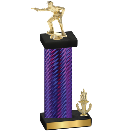 Accented Single Purple Carbon Fiber Victory Shooter Trophy