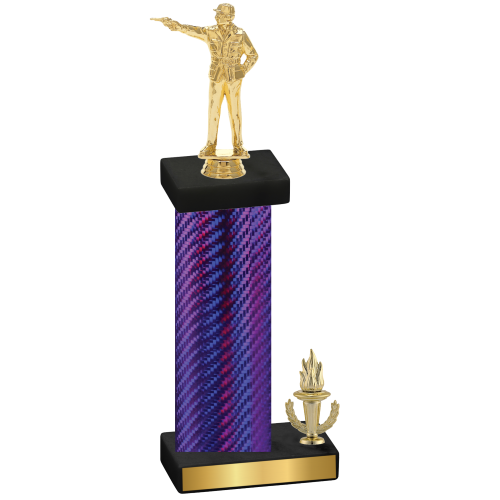 Accented Single Purple Carbon Fiber Victory Shooter Trophy