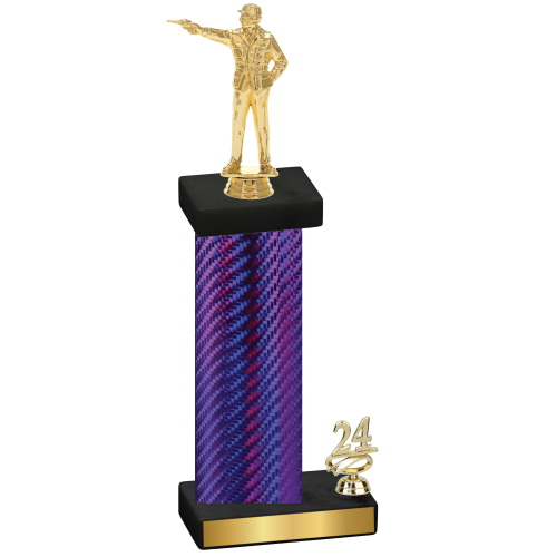 Accented Single Purple Carbon Fiber Year Shooter Trophy