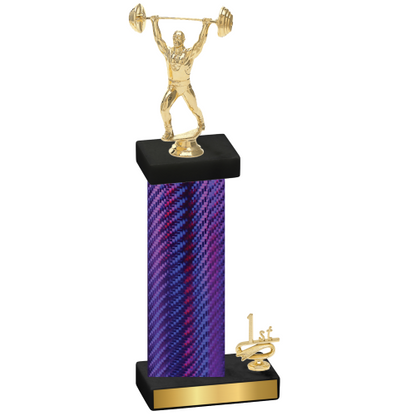 Accented Single Purple Carbon Fiber First Place Weights Trophy