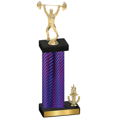 Accented Single Purple Carbon Fiber Victory Weights Trophy