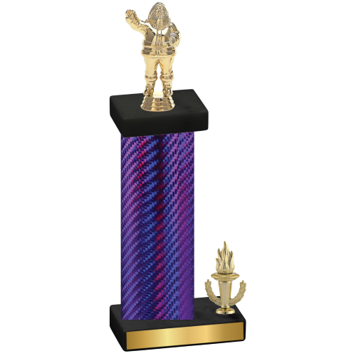 Accented Single Purple Carbon Fiber Victory Holiday Trophy