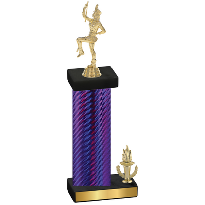 Accented Single Purple Carbon Fiber Victory Majorette Trophy