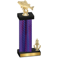 Accented Single Purple Carbon Fiber Victory Fishing Trophy