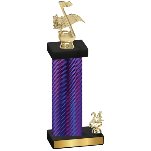 Accented Single Purple Carbon Fiber Year Music Trophy