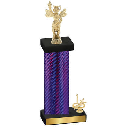 Accented Single Purple Carbon Fiber First Place Academics Trophy