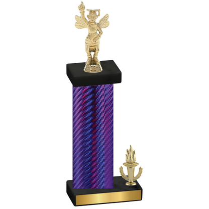 Accented Single Purple Carbon Fiber Victory Academics Trophy