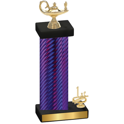 Accented Single Purple Carbon Fiber First Place Academics Trophy