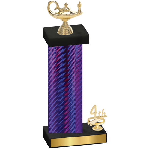 Accented Single Purple Carbon Fiber Fourth Place Academics Trophy