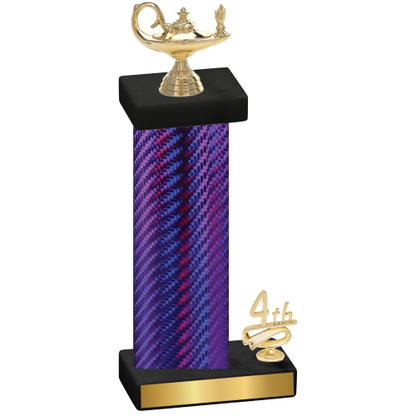 Accented Single Purple Carbon Fiber Fourth Place Academics Trophy