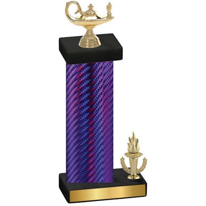 Accented Single Purple Carbon Fiber Victory Academics Trophy