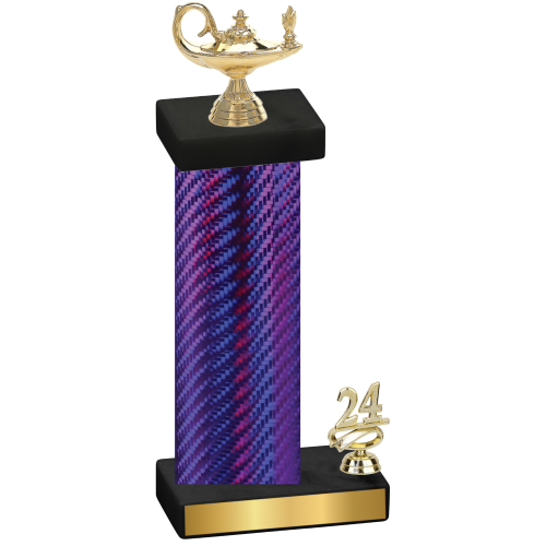 Accented Single Purple Carbon Fiber Year Academics Trophy