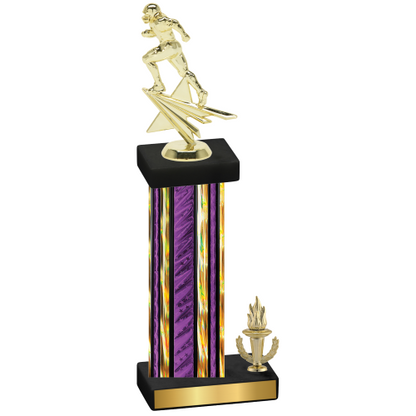 Accented Single Purple Glacier Victory Football Trophy