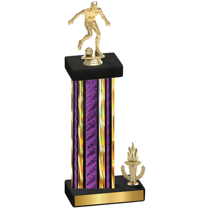 Accented Single Purple Glacier Victory Soccer Trophy