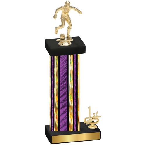 Accented Single Purple Glacier First Place Soccer Trophy