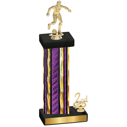 Accented Single Purple Glacier Second Place Soccer Trophy