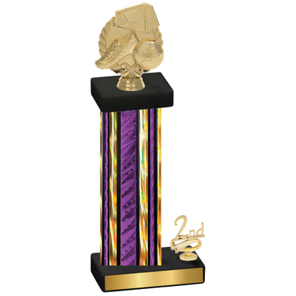 Accented Single Purple Glacier Second Place Soccer Trophy