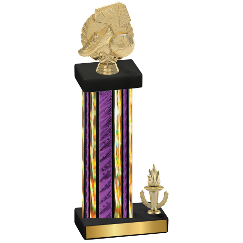 Accented Single Purple Glacier Victory Soccer Trophy