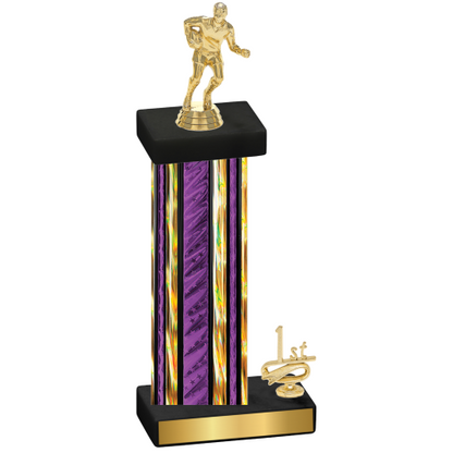 Accented Single Purple Glacier First Place Rugby Trophy