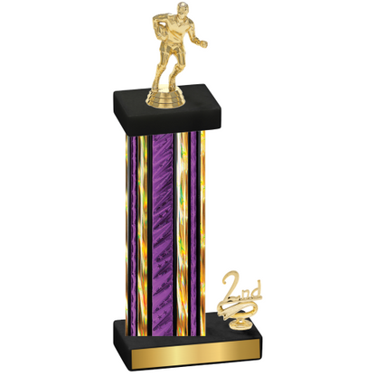 Accented Single Purple Glacier Second Place Rugby Trophy