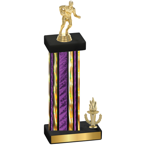 Accented Single Purple Glacier Victory Rugby Trophy