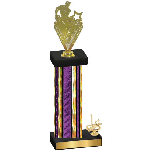 Accented Single Purple Glacier First Place Rugby Trophy