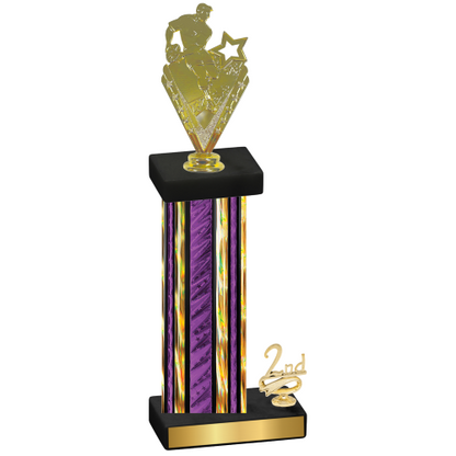 Accented Single Purple Glacier Second Place Rugby Trophy