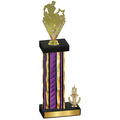 Accented Single Purple Glacier Victory Rugby Trophy