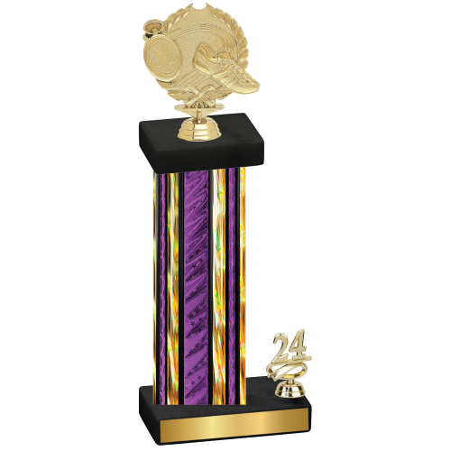 Accented Single Purple Glacier Year Running Trophy