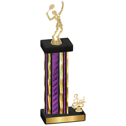 Accented Single Purple Glacier Third Place Tennis Trophy