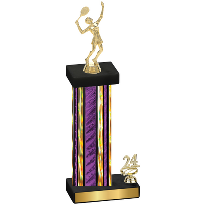 Accented Single Purple Glacier Year Tennis Trophy