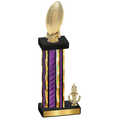 Accented Single Purple Glacier Victory Football Trophy