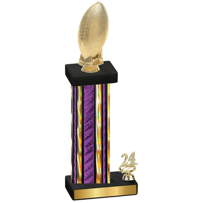 Accented Single Purple Glacier Year Football Trophy