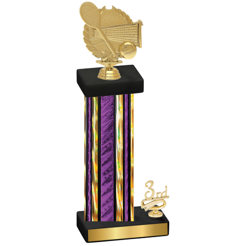 Accented Single Purple Glacier Third Place Tennis Trophy