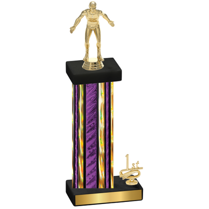 Accented Single Purple Glacier First Place Wrestling Trophy