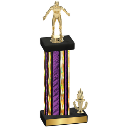 Accented Single Purple Glacier Victory Wrestling Trophy