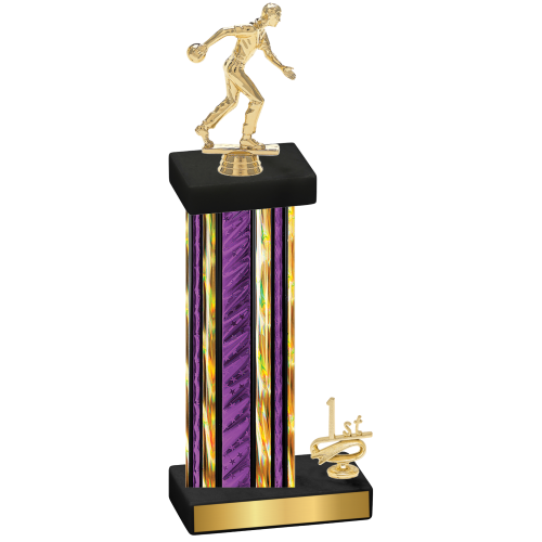 Accented Single Purple Glacier First Place Bowling Trophy