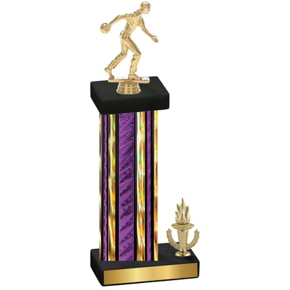 Accented Single Purple Glacier Victory Bowling Trophy