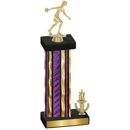 Accented Single Purple Glacier Victory Bowling Trophy