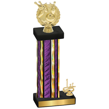 Accented Single Purple Glacier First Place Bowling Trophy