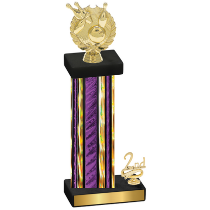 Accented Single Purple Glacier Second Place Bowling Trophy