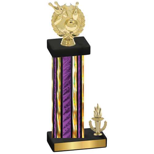 Accented Single Purple Glacier Victory Bowling Trophy