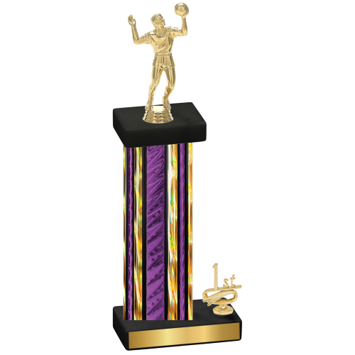 Accented Single Purple Glacier First Place Volleyball Trophy